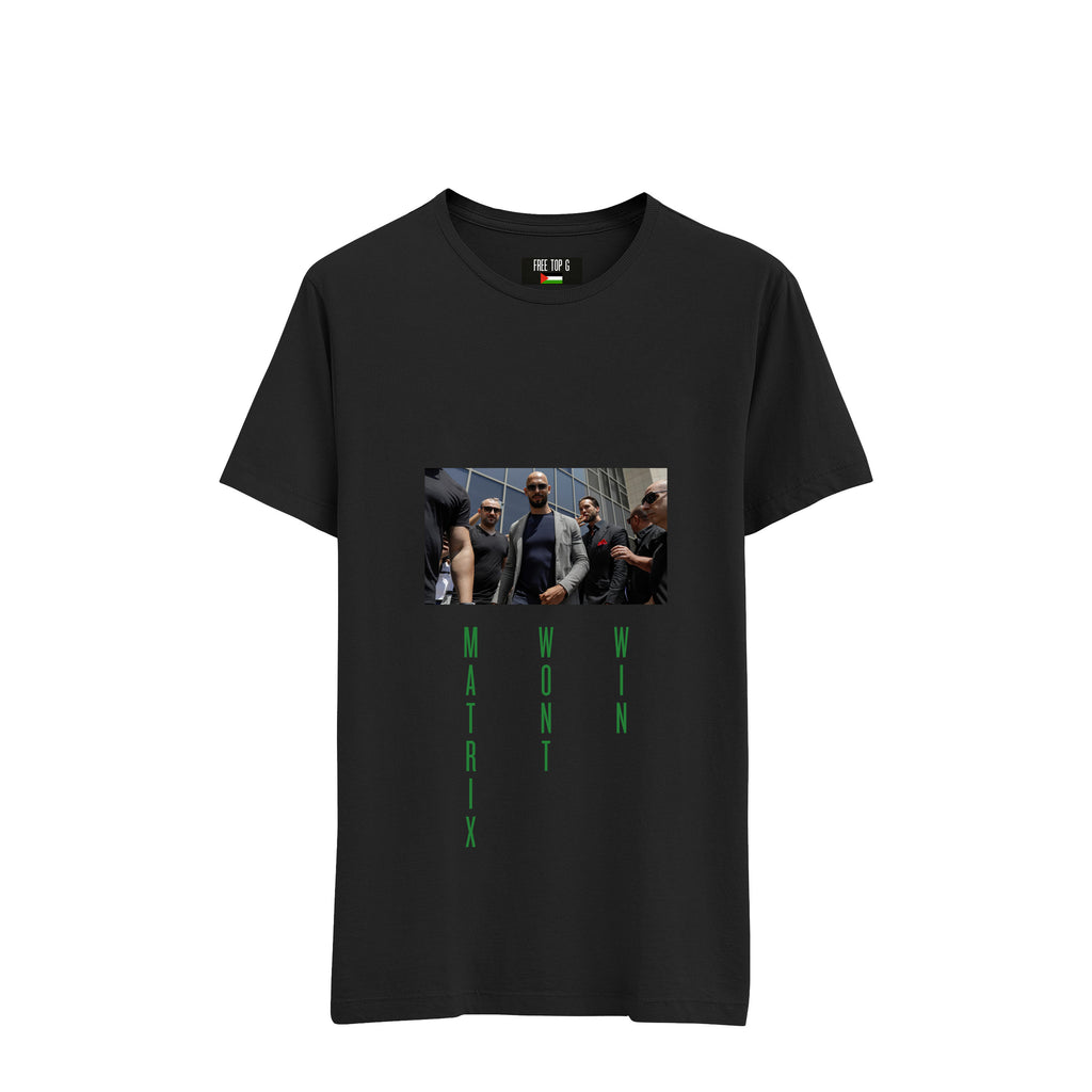 'MATRIX WON'T WIN' T-SHIRT BLACK