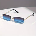 Classic Metal Square Frame – Blue Glasses