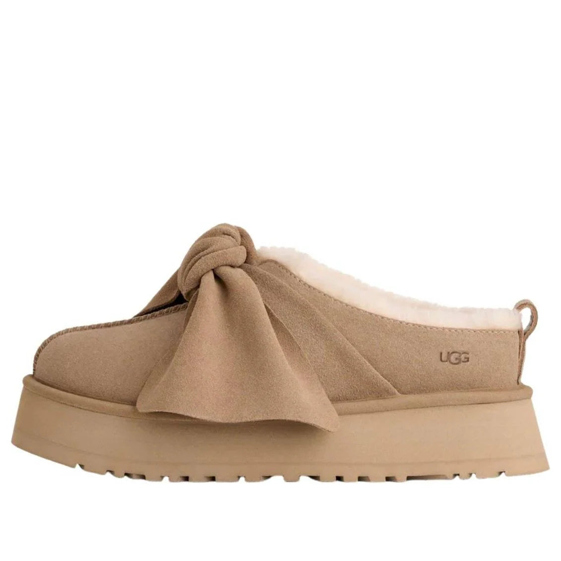 UGG Women’s Platform Slip-On Bow Slipper – Sand - DREAMWEAR