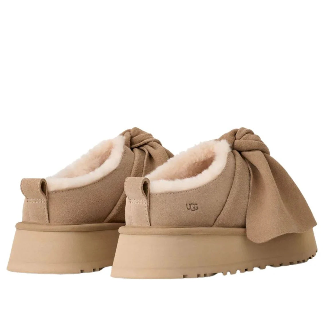 UGG Women’s Platform Slip-On Bow Slipper – Sand - DREAMWEAR