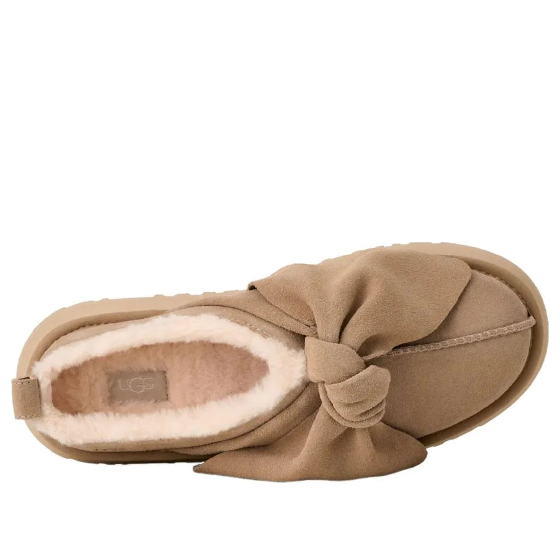 UGG Women’s Platform Slip-On Bow Slipper – Sand - DREAMWEAR