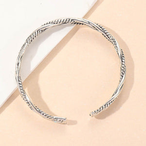 Mens Vintage Open Bangle Alloy Handmade 'SILVER'