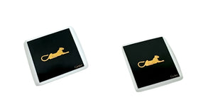 Cartier Vide Poche Panther Mini Tray Plate Leopard Animal Dish 2 set Auth New