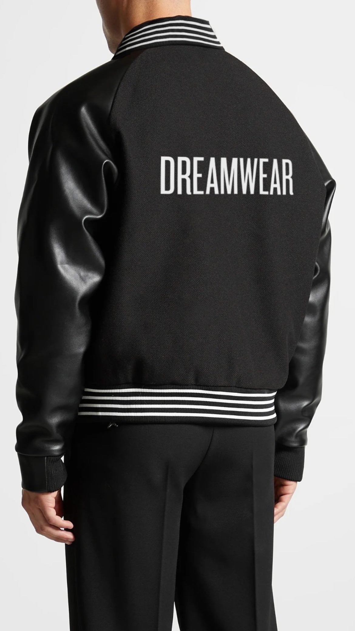 Black Leather Bomber Jacket – Classic Zip-Up Outerwear