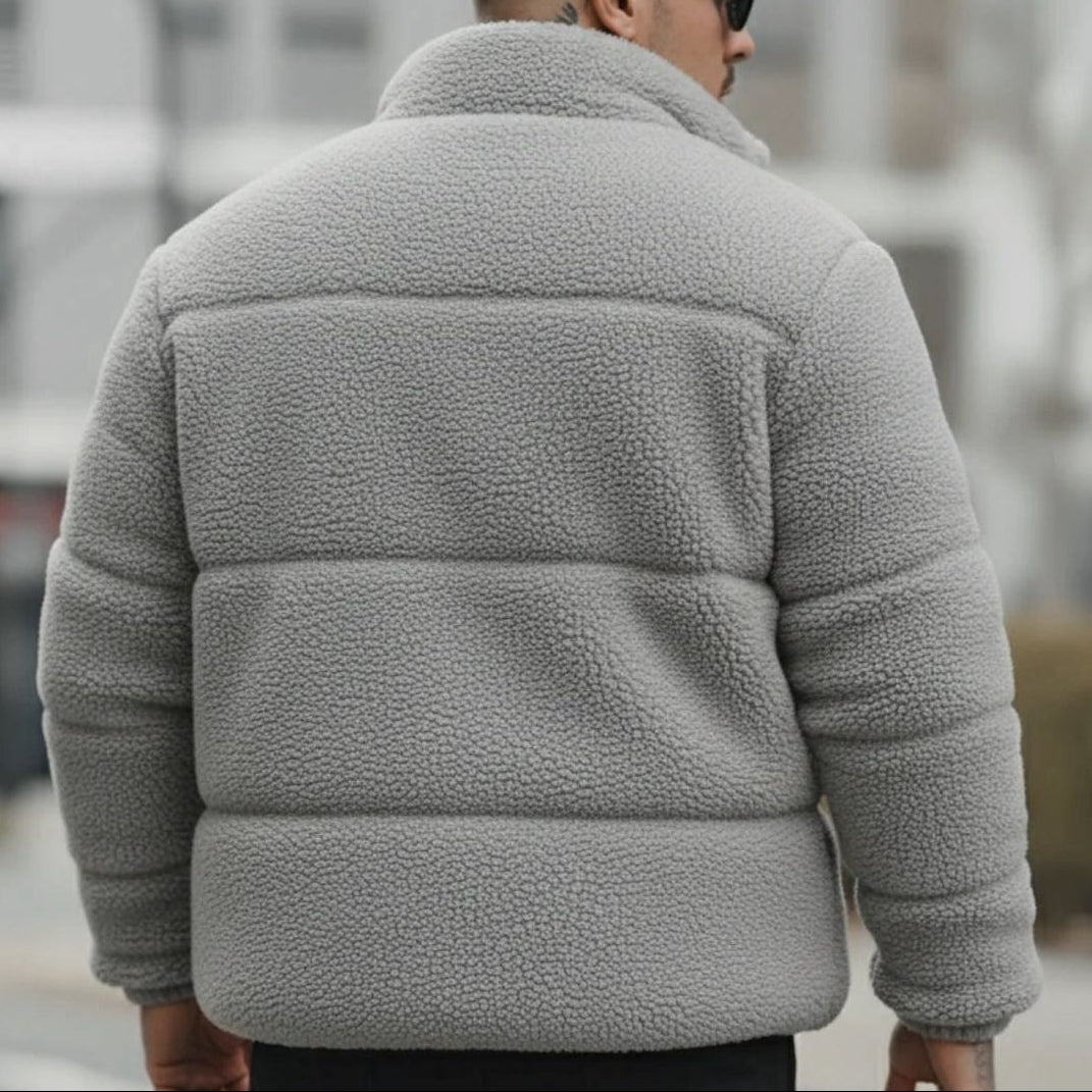 DREAMWEAR Grey Sherpa Jacket – Warm Fleece Winter Jacket