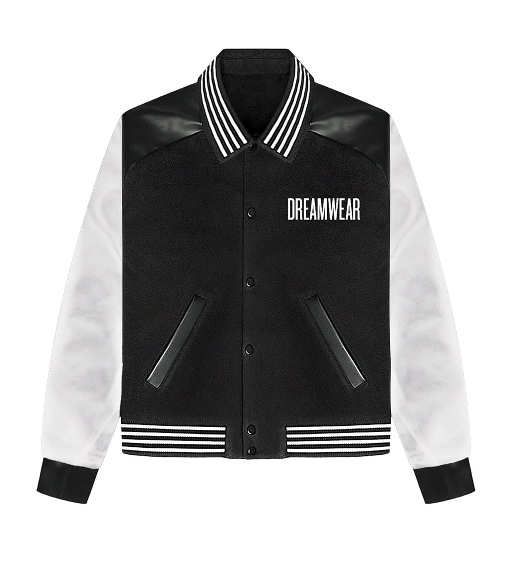 White Leather Bomber Jacket – Classic Zip-Up Outerwear