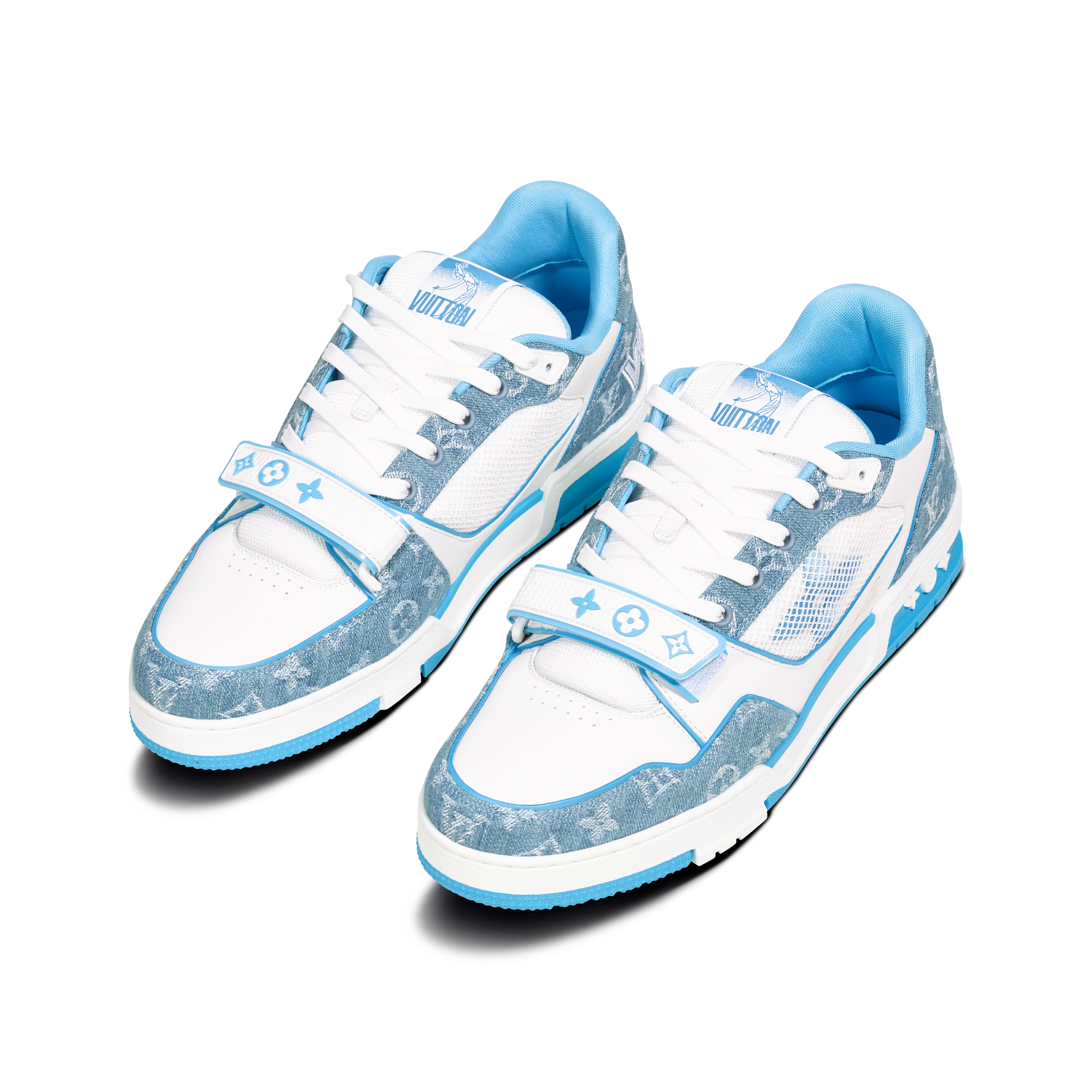 Louis Vuitton LV Straps Sneakers Low – White/Blue Monogram