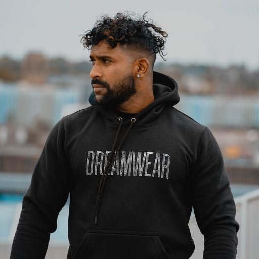 DREAMWEAR 'RHINESTONE' LOGO HOODIE BLACK - DREAMWEAR