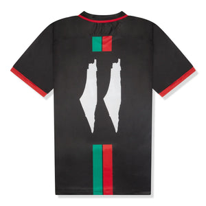 FC Palestina Palestine Red Green Stripe English Black Football T Shirt