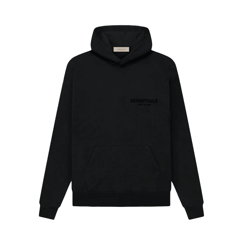 Fear of God Essentials Hoodie Black 'Stretch Limo' - DREAMWEAR
