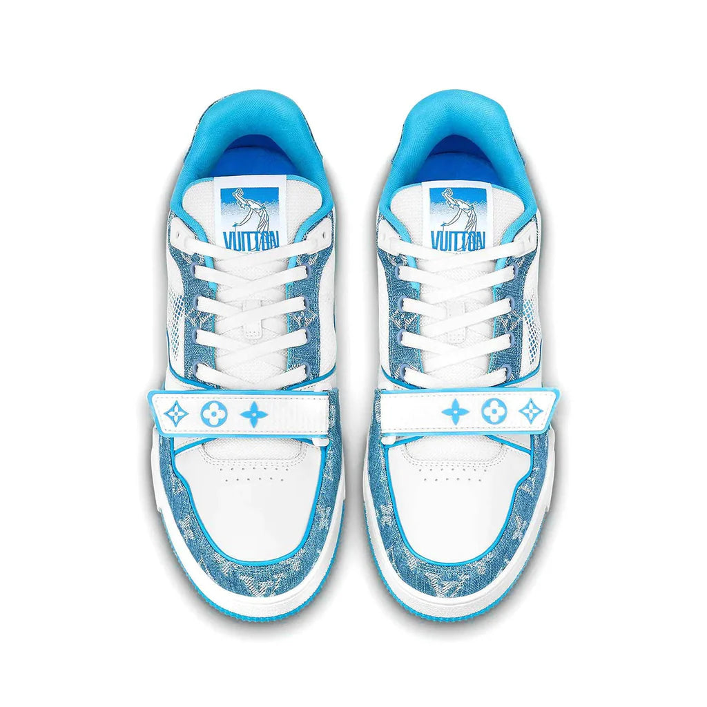 Louis Vuitton LV Straps Sneakers Low – White/Blue Monogram