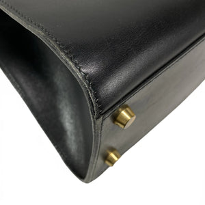 HERMES Kelly Sport GM Black Box Calf Circle X Shoulder Bag Pre-Loved