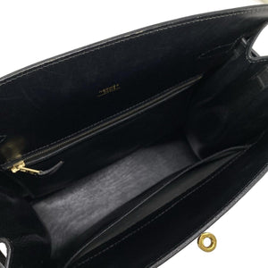 HERMES Kelly Sport GM Black Box Calf Circle X Shoulder Bag Pre-Loved