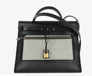 Hermes Herbag Zip 31 bag Gray & Black 2025 'PRE-LOVED'