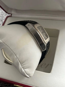 Cartier Santos 100 Medium Steel White Rubber Automatic Watch - PRE-LOVED