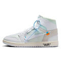 White and gray sneaker with 'Air' branding on a white background